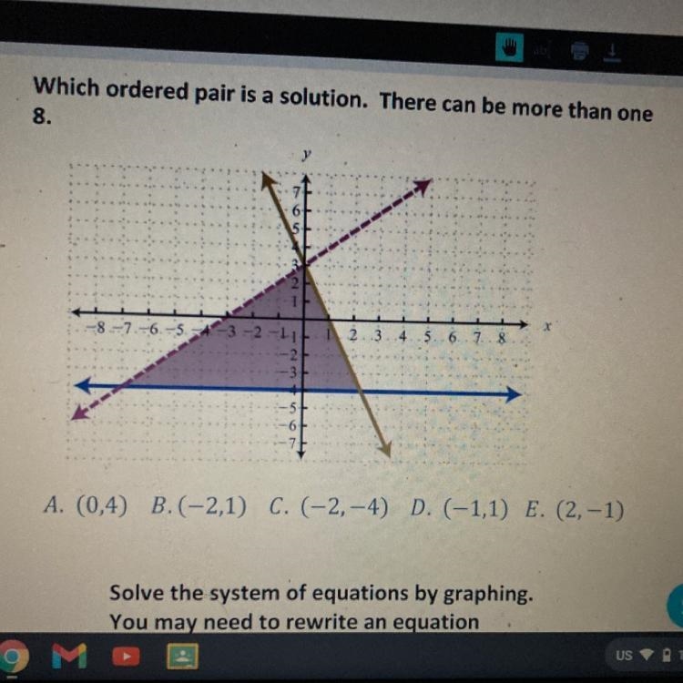 Which ordered pair is a solution. There can be more than one.-example-1