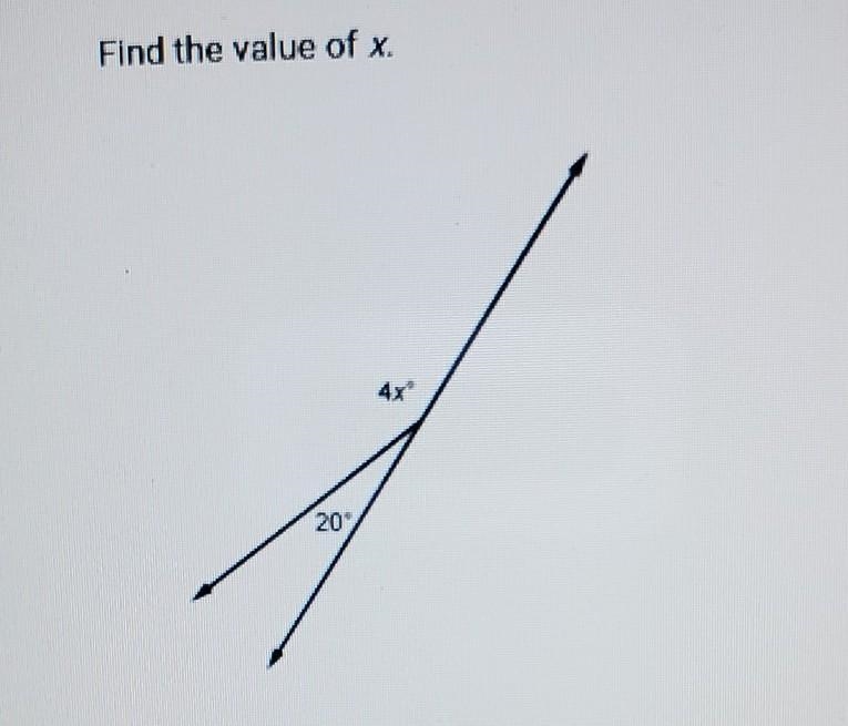 Find the value of x. A.5 B. 40 C. 45 D. 20​-example-1