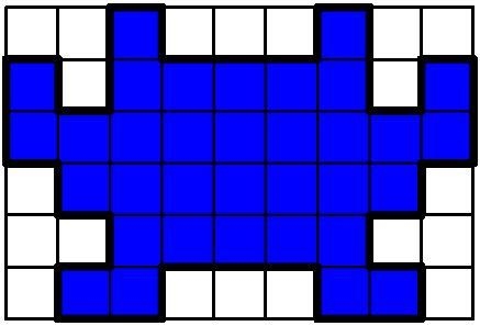 60 POINTS!!!!!!!!!! If each square of the grid below is 0.5 cm by 0.5 cm, how many-example-1