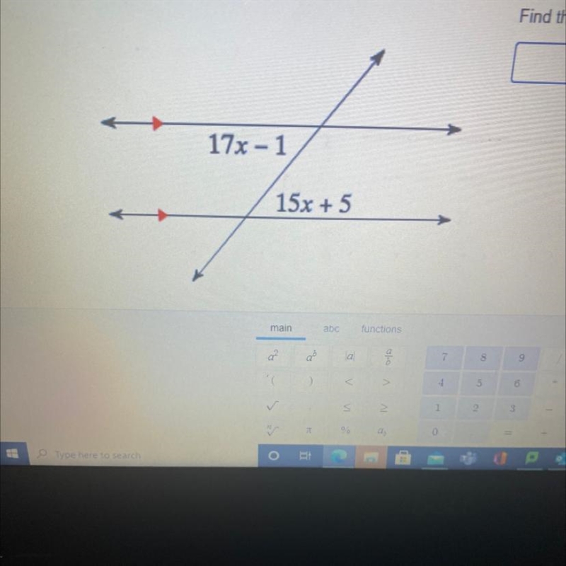 Find the value of x? I need help-example-1