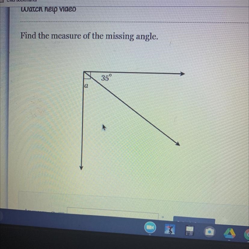 Find the measure of the missing angle. 35° a-example-1