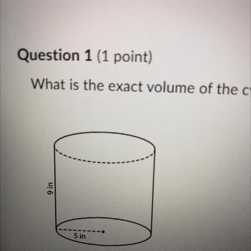 What is the exact volume of the cylinder-example-1