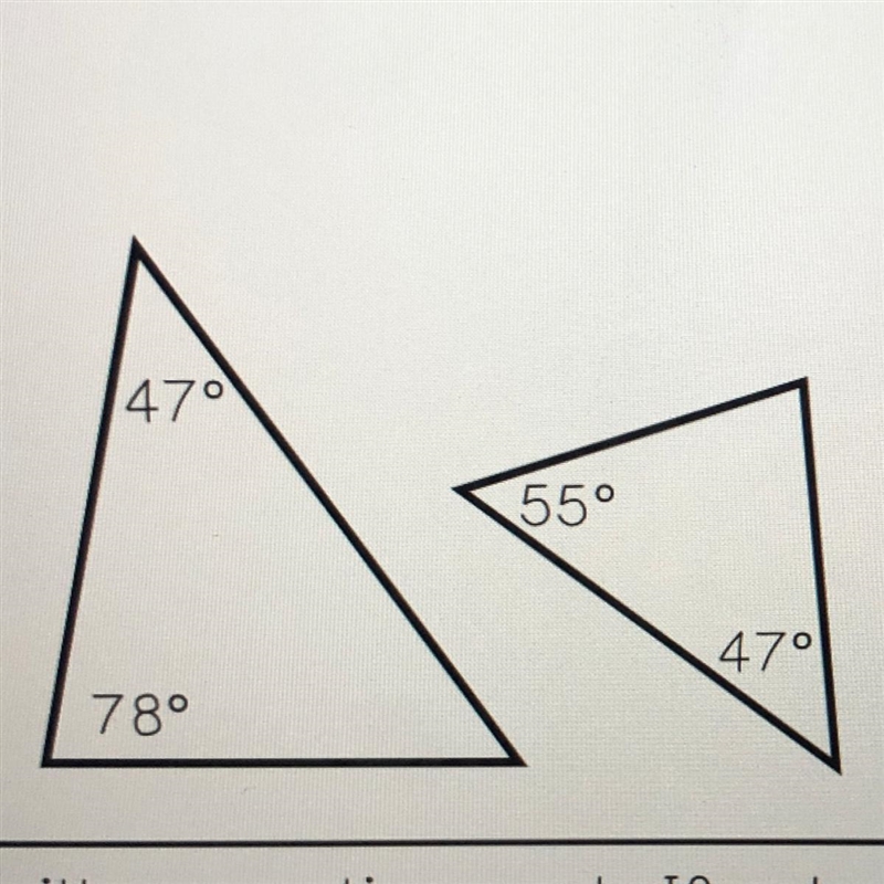 4. Are the triangles below similar? Explain your reasoning.-example-1