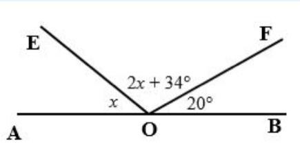 Line ab and cd (if presented in the picture) are straight lines. Find x (the pictures-example-1