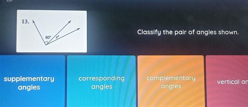 Classify the pair of angles shown.​-example-1