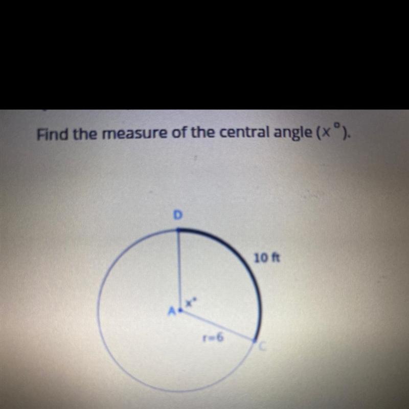 Find the measure of the central angle (xº).-example-1