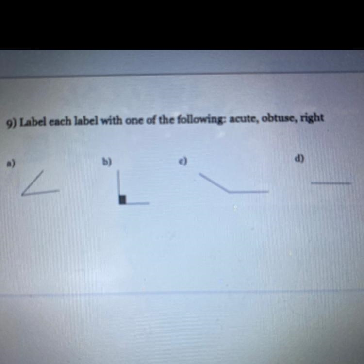 9) Label each label with one of the following: acute, obtuse, right-example-1