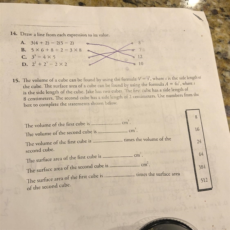 15. The volume of a cube can be found by using the formula V = s', where s is the-example-1