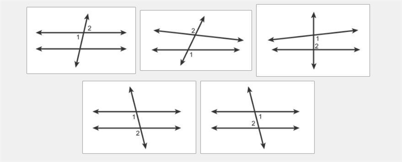 Classify each pair of numbered angles as corresponding, alternate interior, alternate-example-1