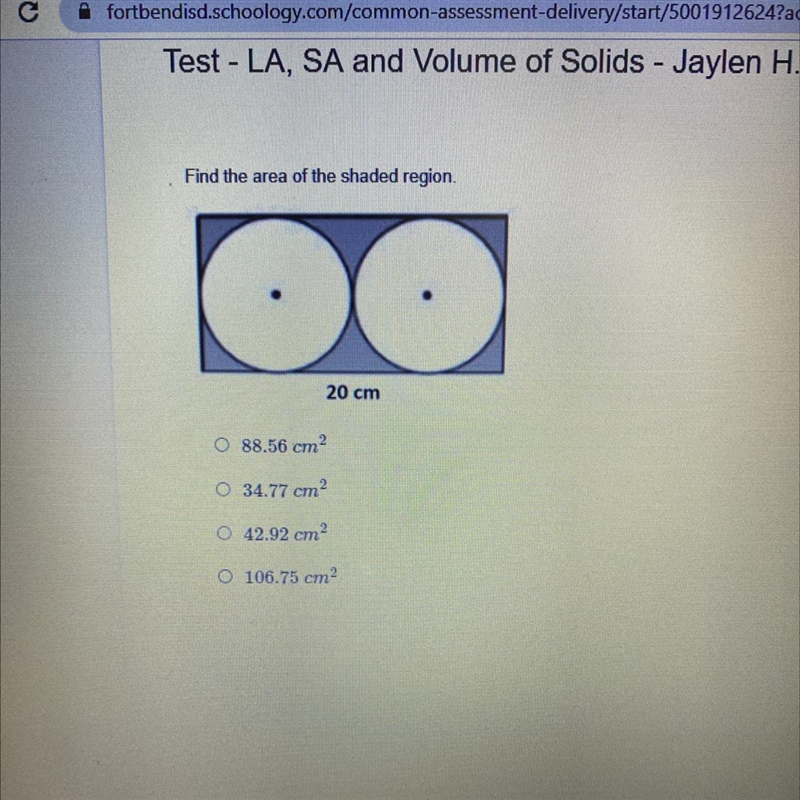 Find the area of the shaded region-example-1