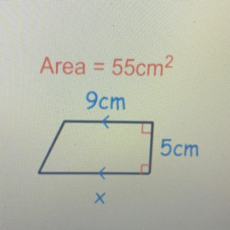 Find the missing length ‘x’-example-1