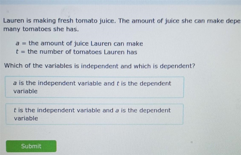 Which is independent and which is dependent​-example-1