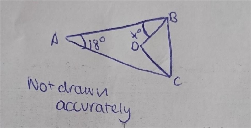 Triangle DBC is equilateral, AB = AC. Work out the size of angle x. Pls asap​-example-1