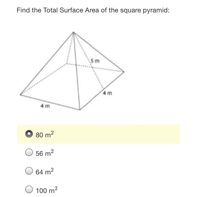 Find the Total Surface Area of the square pyramid:-example-1