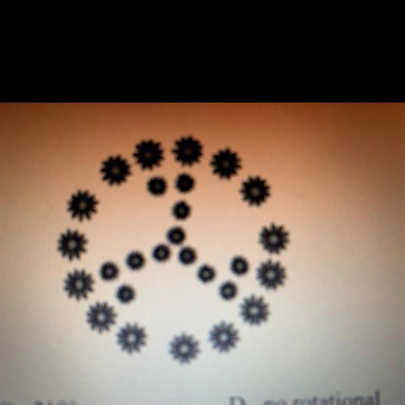 8. If the figure has rotational symmetry, find the angle of rotation about the center-example-1