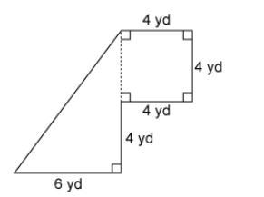 PLEASE HELP!!!!!!! What is the area of this figure? 28 yd² 40 yd² 52 yd² 64 yd-example-1