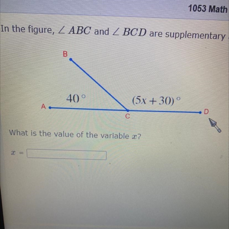 In the figure, Z ABC and Z BCD are supplementary angles.-example-1