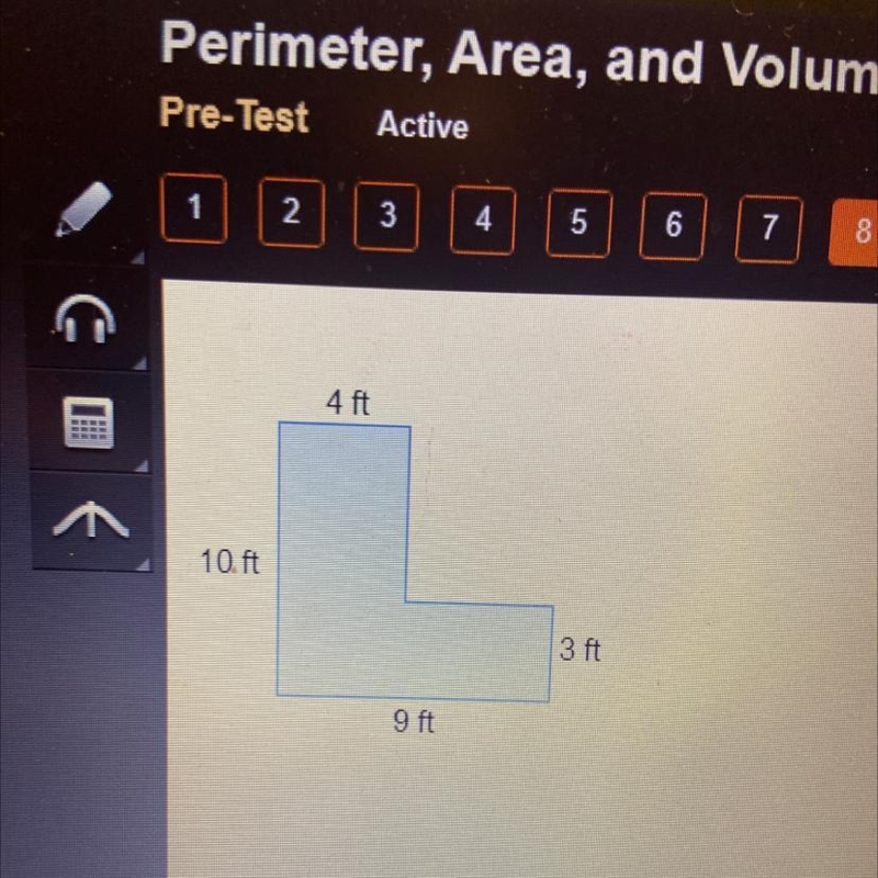 What is the perimeter of the shape? 12 ft 14 ft 26 ft 38 ft-example-1