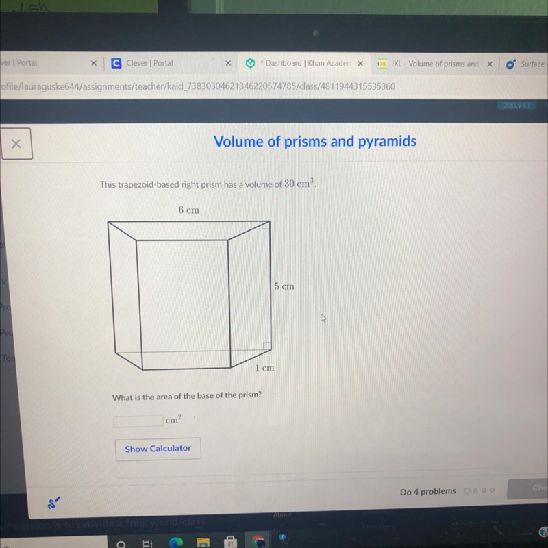 What is the area of the base?-example-1