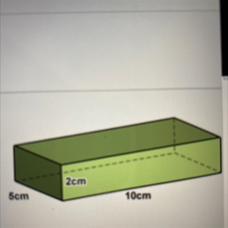 2cm 5cm 10cm Which equation can be used to find the volume of the right rectangular-example-1