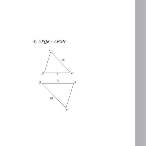 This is a similar triangle please find the missing length. (?)-example-1