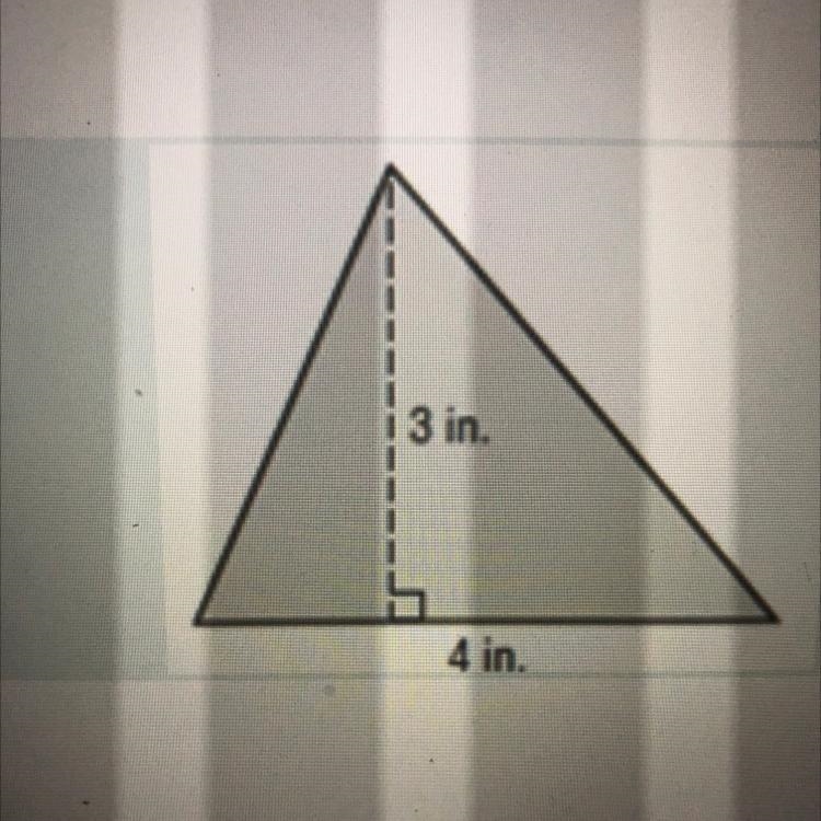 What is the area of the triangle? 6 square inches 18 square inches 12 square inches-example-1