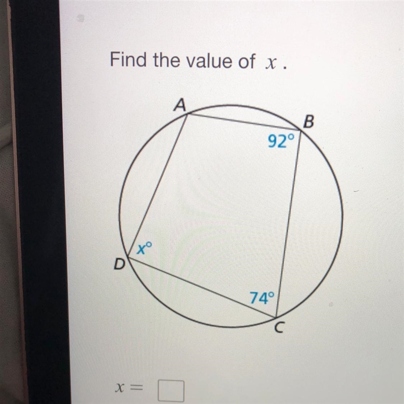 Find the value of x and show all steps please-example-1