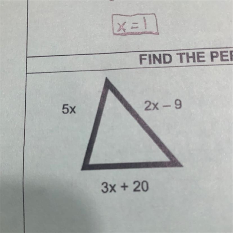 Find the perimeter of the shape in terms of X Please help me-example-1