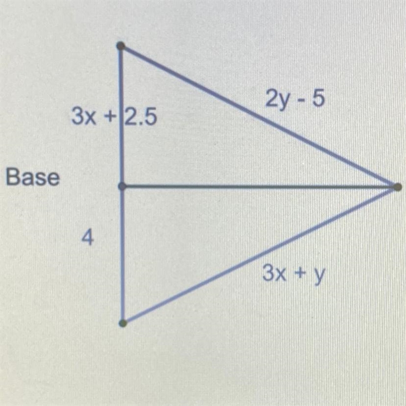 5) A manufacturer produces paperweights composed of two congruent triangles as shown-example-1