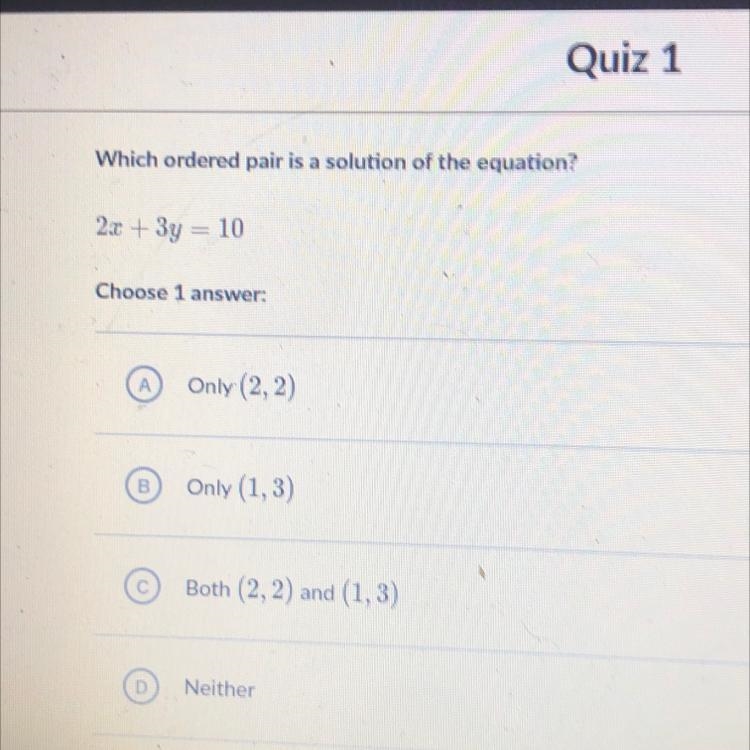 Which ordered pair is a solution of the equation-example-1