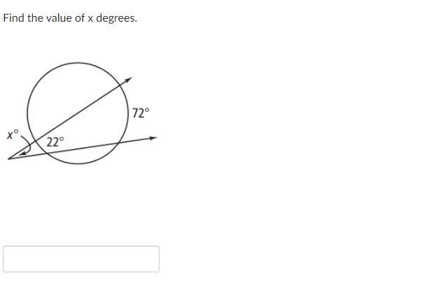 Find the value of x degrees.-example-1