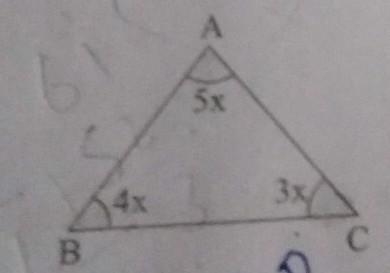 Find the value of x in each of the given triangles. ​-example-1