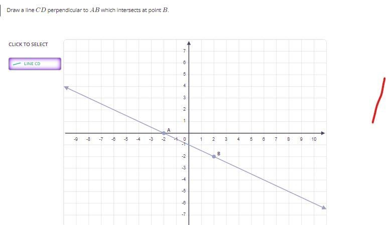 Draw a line CD perpendicular to AB which intersects at point B. ​-example-1