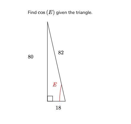 Plz help im very confused. Find Cos E.-example-1