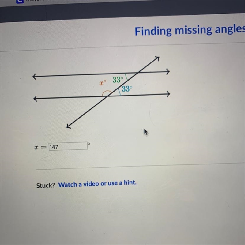 Do i have the correct answer? am i supposed to be solving for a straight angle (180°)?-example-1