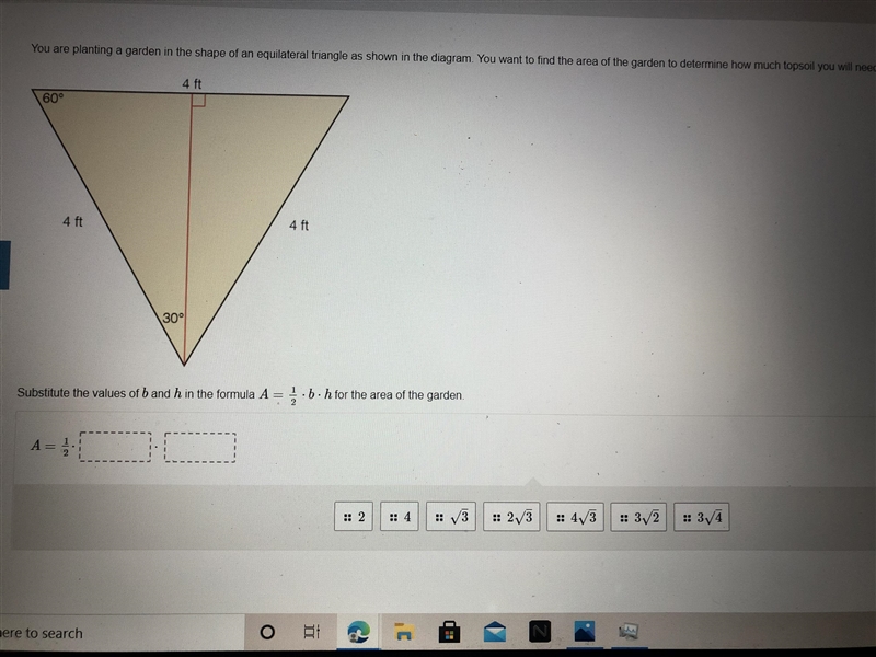 Item 13 You are planting a garden in the shape of an equilateral triangle as shown-example-1