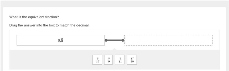 What is the equivalent fraction? Drag the answer into the box to match the decimal-example-1