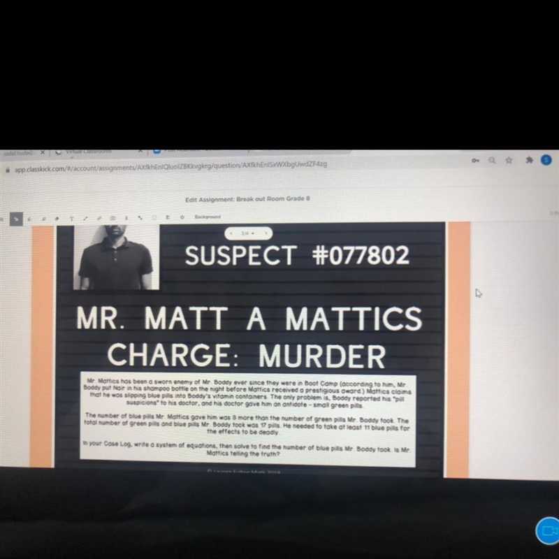 SUSPECT #077802 MR. MATT A MATTICS CHARGE: MURDER Mr. Motties has been a sworn enemy-example-1