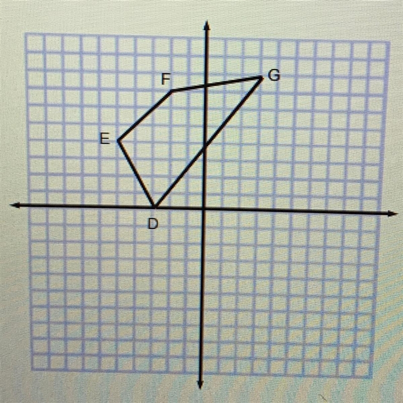 I NEED HELP ASAP (20 points!!) 2. Given quadrilateral DEFG with vertices D(-3,0), E-example-1