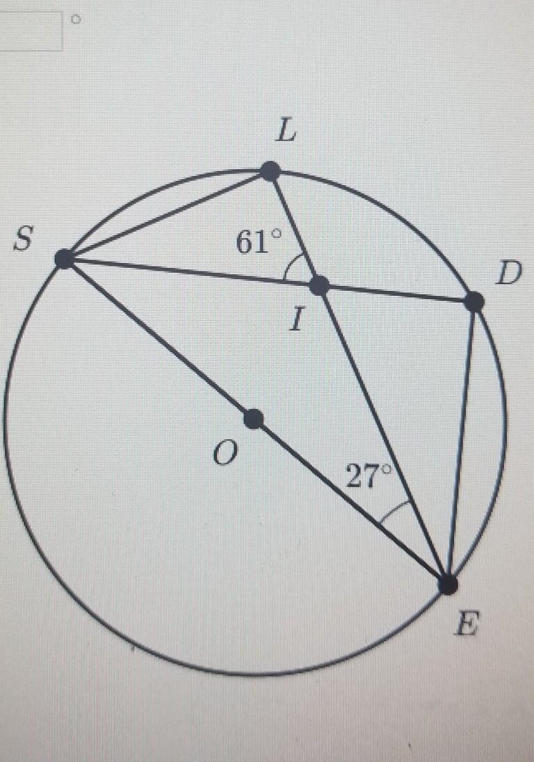 On circle O below, SE is a diameter. What is the measure of angle ISE?​-example-1