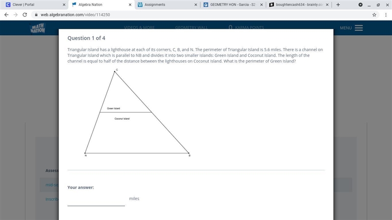 (GEMOETRY) What is the perimeter of Green Island?-example-1