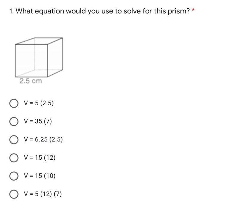 What equation would you use to solve for this prism?-example-1