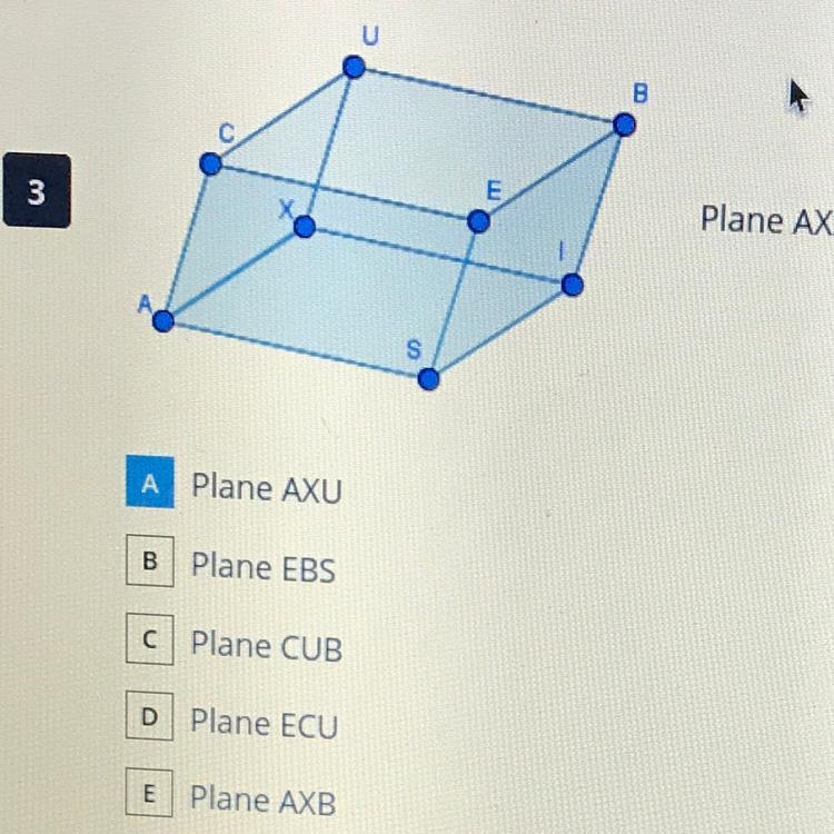 Plane AXS intersects with which planes? More than 1 answer.-example-1