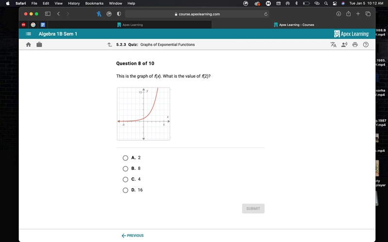 This is the graph of f(x). what is the value of f(2)-example-1