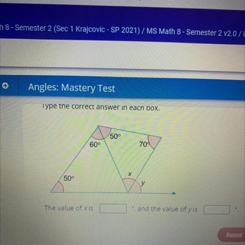 The Value of x is . And the value of y is .-example-1