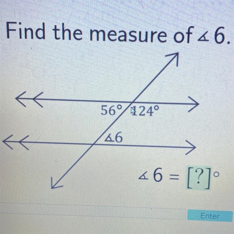 Find the measure of ∠6 please help! answer and how to do it?-example-1