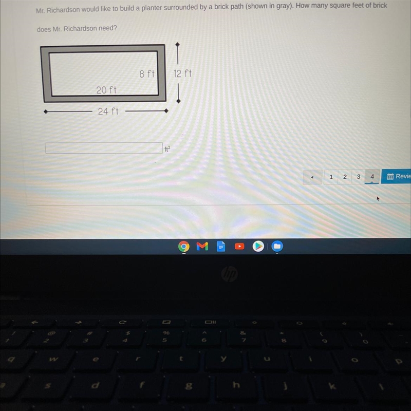 Mr.Richardson would like to build a planter surrounded by a brick path (shown in gray-example-1