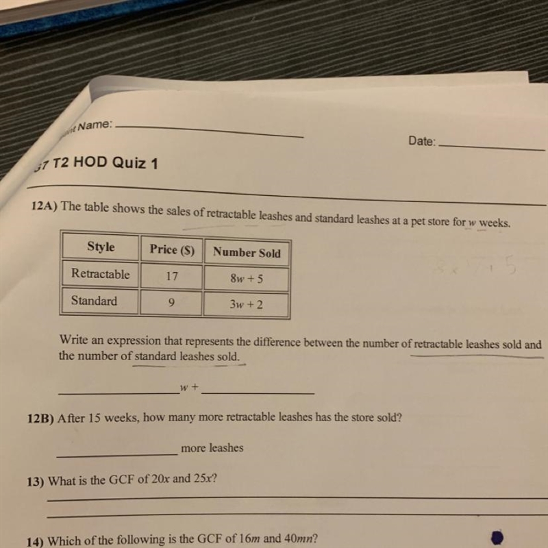 Can someone help me with question 12A please? Thank you!-example-1