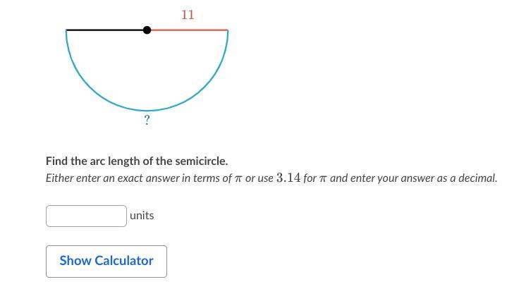 Find the arc length of the semicircle.-example-1