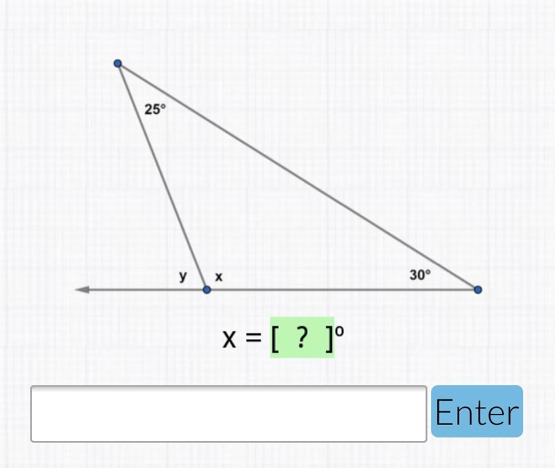 Angle sum theorem. X=?-example-1